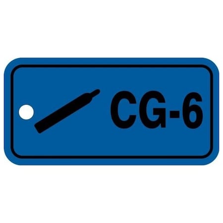 Accuform Energy Source ID Tag, CG-6 Compressed Gas, 1.5in x 3in, Adhesive Dura-Poly, 5PK TDJ706XVM